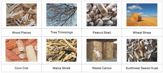 various biomass materials